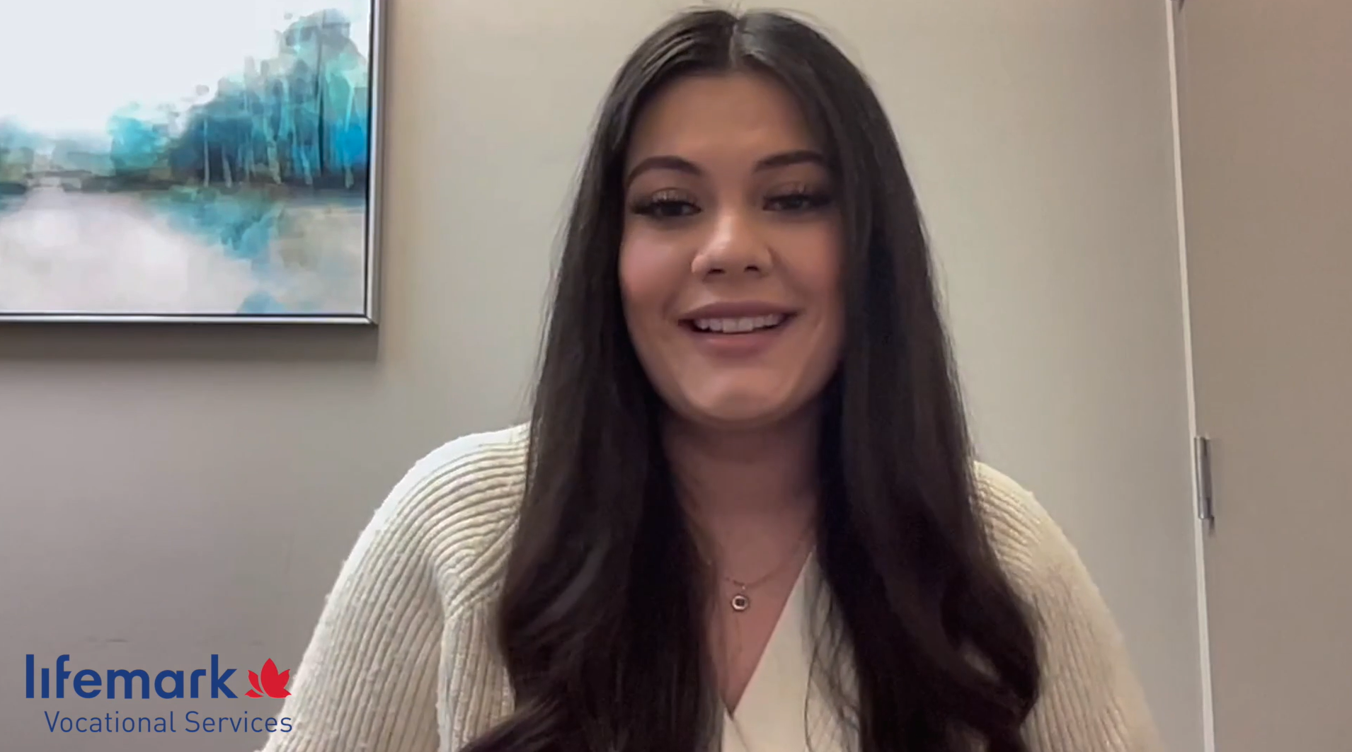 Woman interviewing and sharing program experience